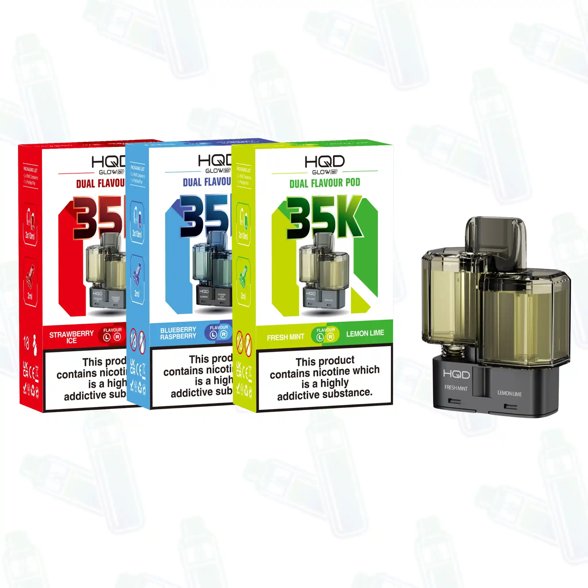 HQD Glow Air 35k Prefilled Replacement Pods HQD Glow Air 35k Prefilled Replacement Pods