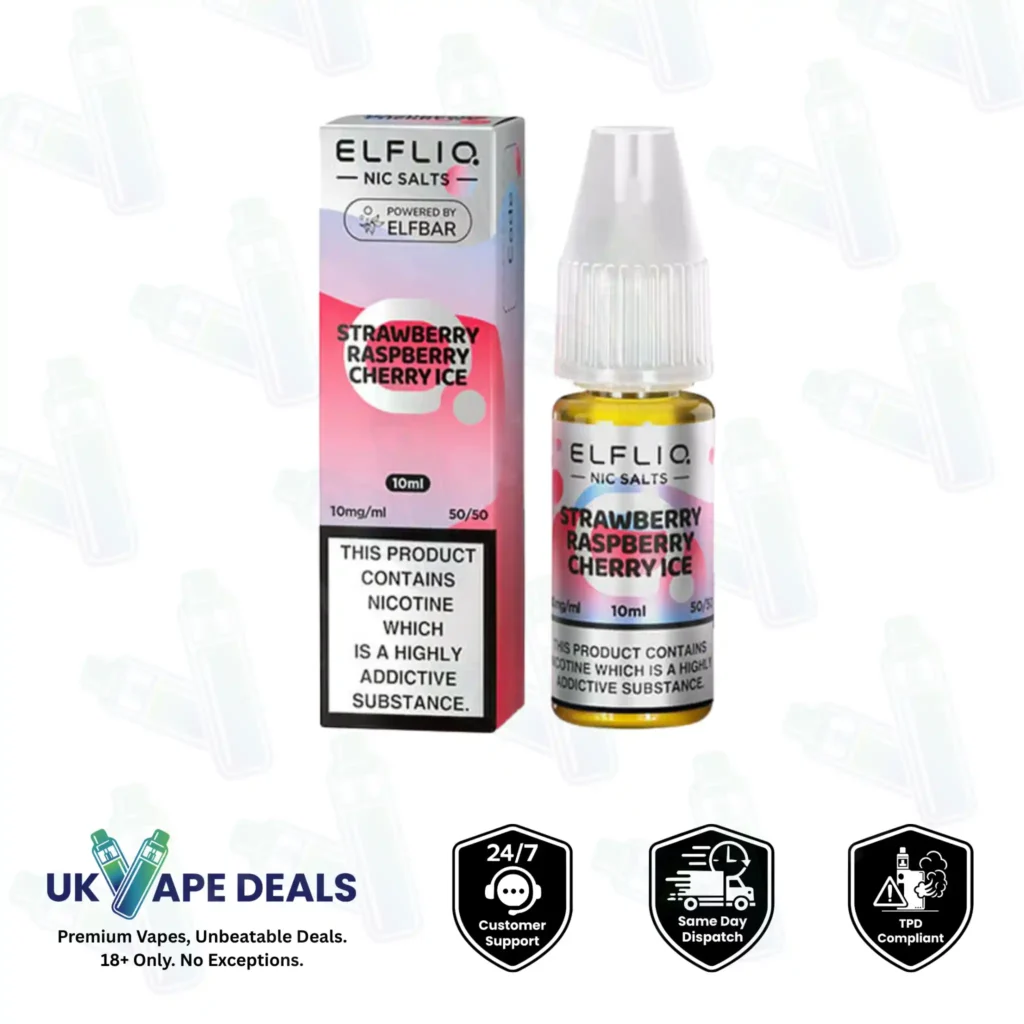 Elf Bar Strawberry Raspberry Cherry Ice Elfliq Vape Juice
